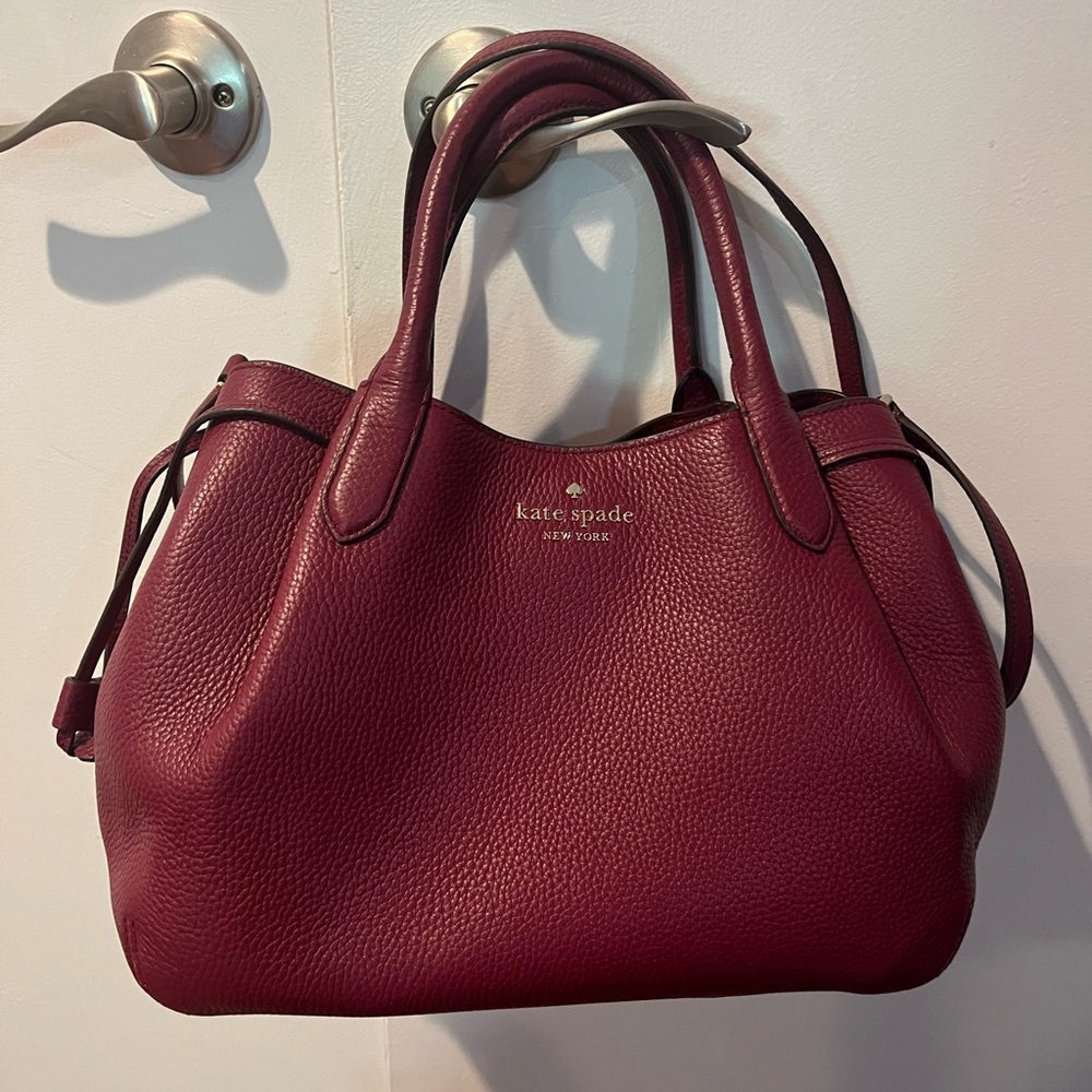 Kate Spade Burgundy Leather Tote Bag